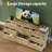 Fabric Drawer Dresser TV Stand with Wooden Top and Metal Frame for Bedroom Living Room-1241767075