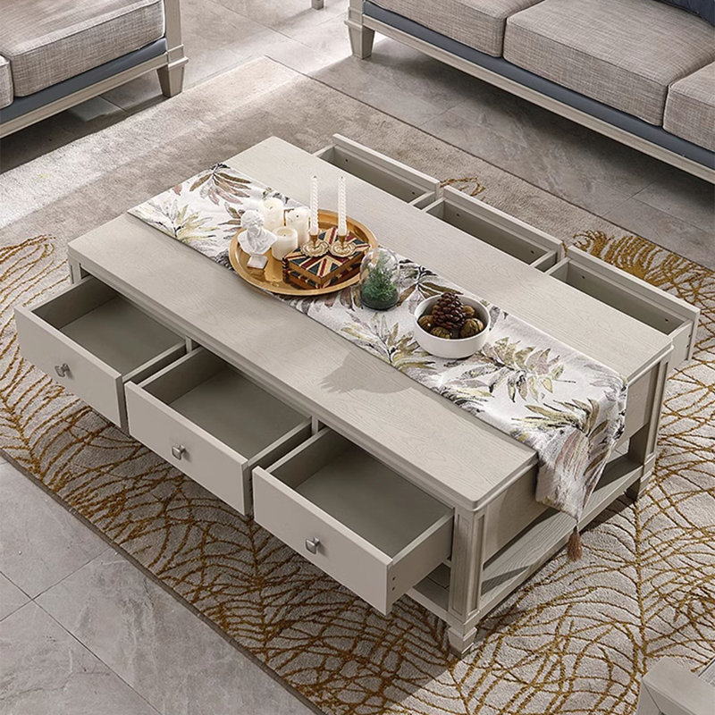 Table basse en bois massif American Light Luxury