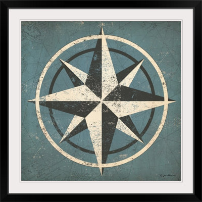 « nautique compass blue » par ryan fowler, impression