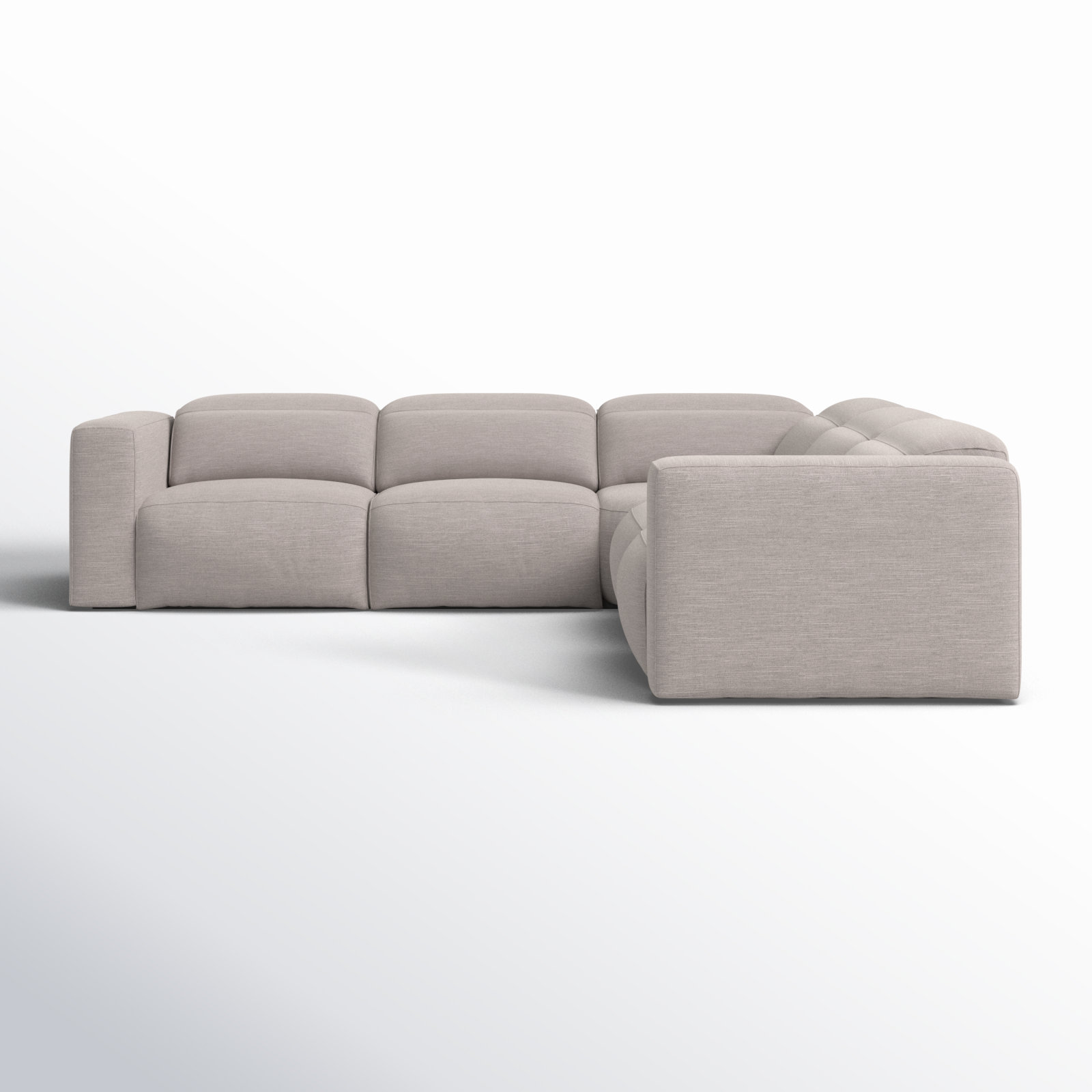 Amed Reclining Sectional, Gray Polyester Blend