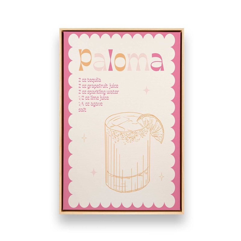«Paloma Cocktail» par Garima Dhawan, impression, H 24 po x l 18 po, Cadre flottant, Tanné