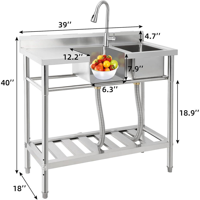 Freestanding Sink With Workbench