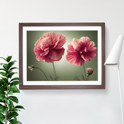 Exceptional Carnation Flowers 1 Piece Single Picture Frame Wall Art