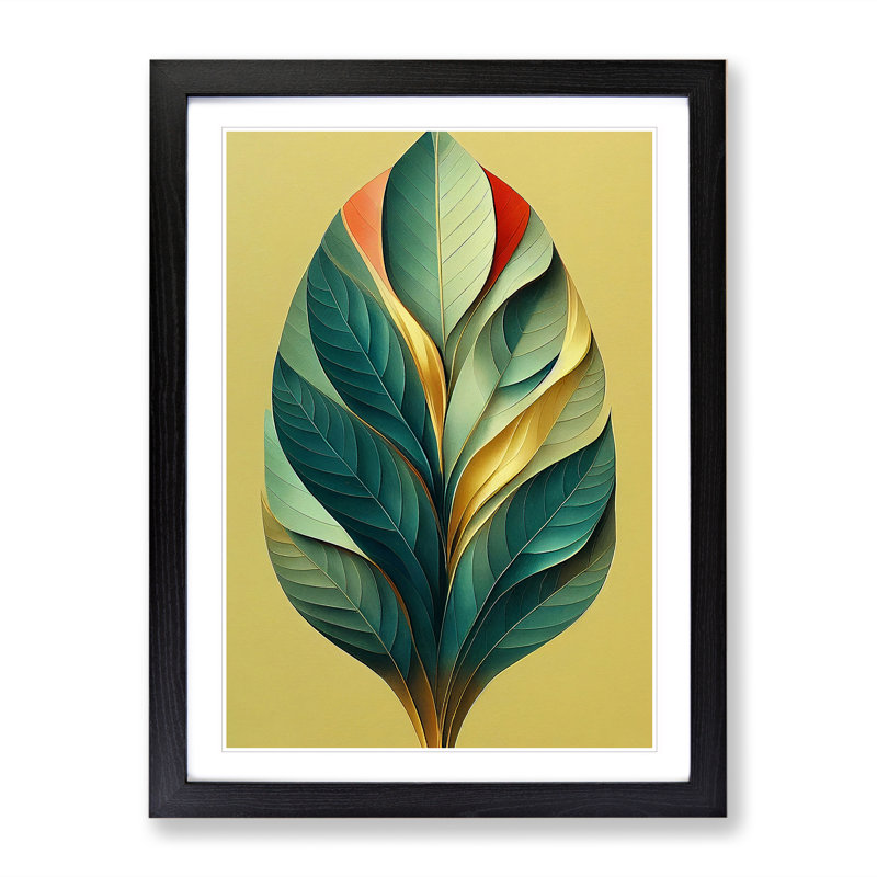 The Cheerful Leaf - Single Picture Frame Print, 64cm H x 46cm W x 2cm D, Black Framed