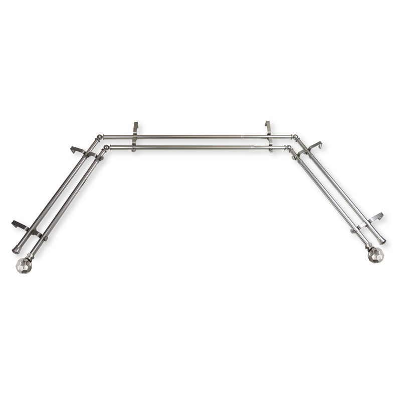 Tringle à rideaux double Campanella, Nickel satiné