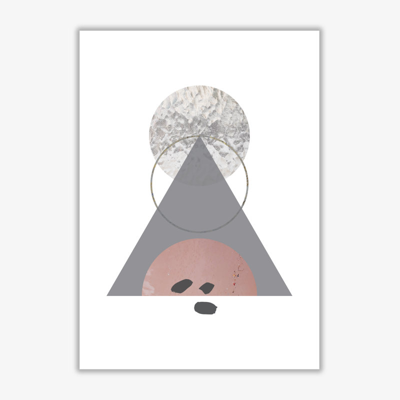 Peach, Sand And Glass Abstract Triangle - Single Picture Frame Print, No Frame, 30 cm H x 21 cm W x 1 cm D