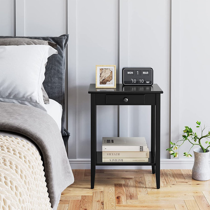 Table de bout avec rangement Kaeleen, Noir