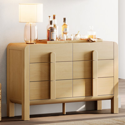 Mid-century 47.2" Wood Sideboard Buffet Cabinet with Storage, Modern Credenza with Drawers for Kitchen Living Room, Dining Room