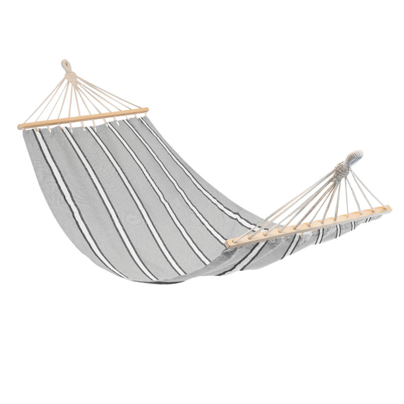 Cotton Camping Hammock with Stand, Grey/White