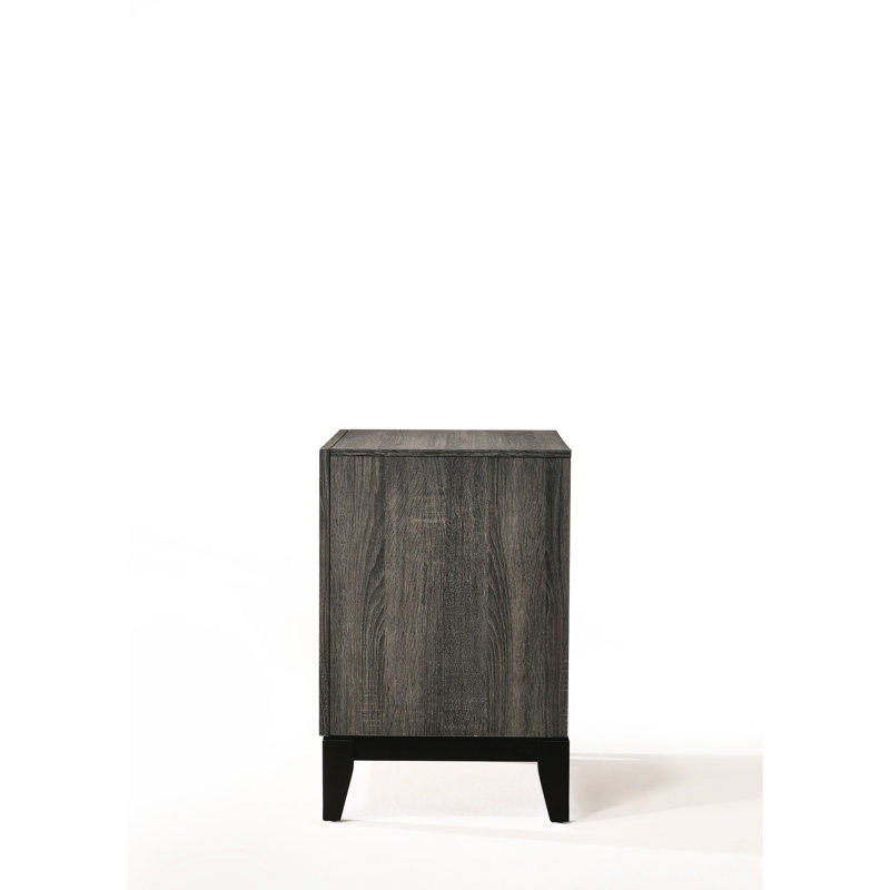 Table de chevet grise vieillie avec tiroir de rangement et fonction de rangement