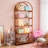 Versatile Display Rack,5-Tier Bookshelf,Compact Arched Bookcase