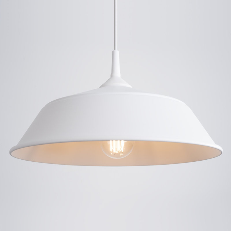 1 - Light Stainless Steel Pendant, White