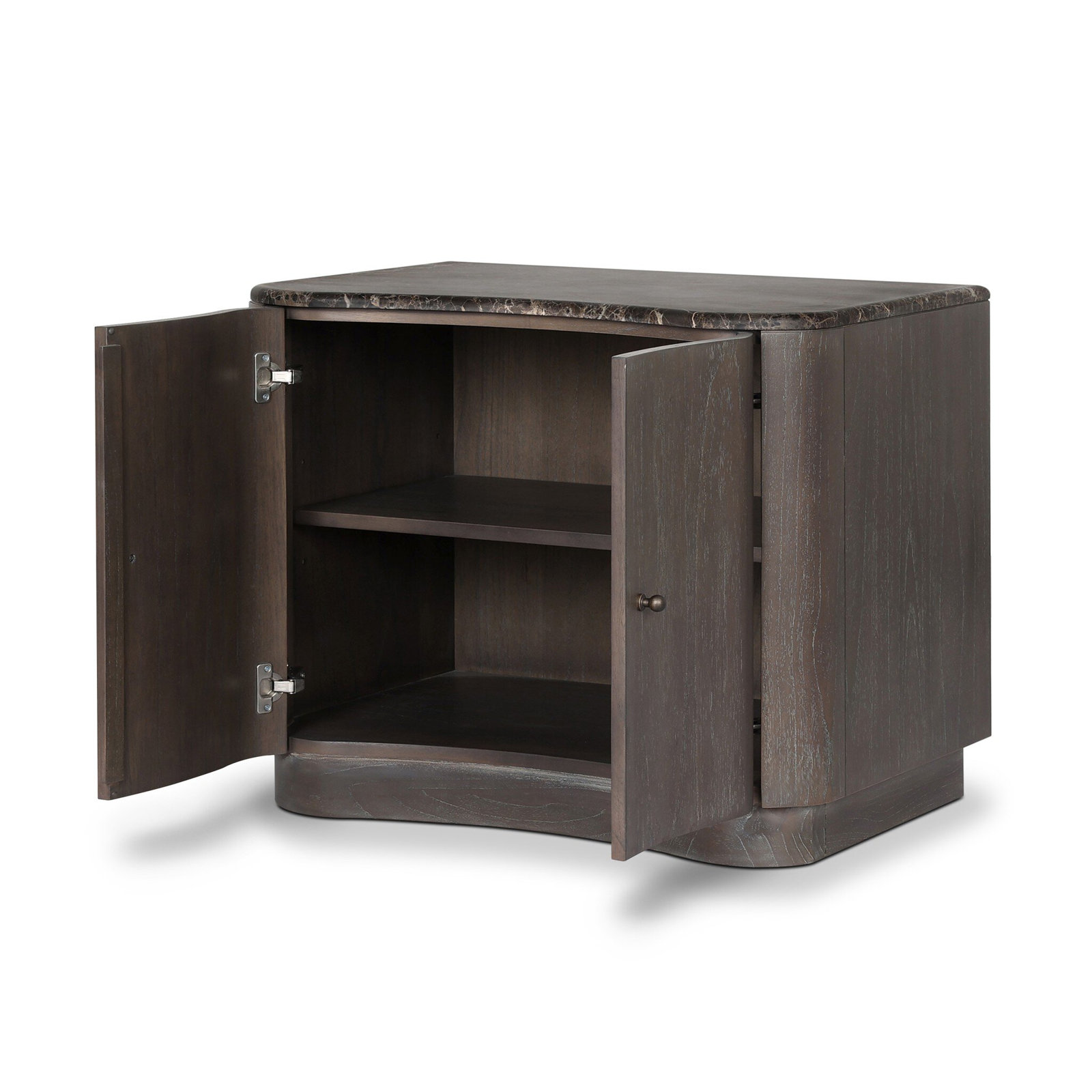 2-Door Nightstand, Espresso Mindi Veneer