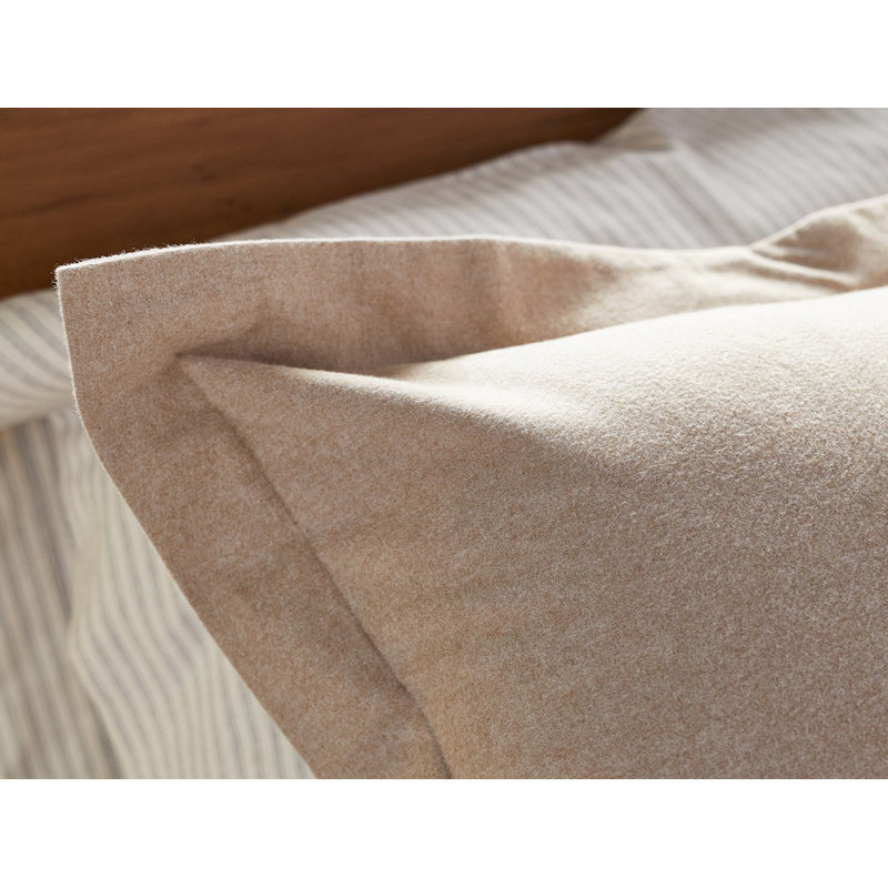 Cloud Organic Flannel Standard Sham Set, Camel Heather, King