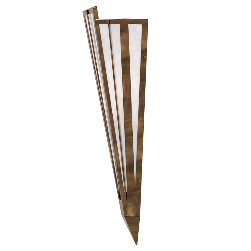 1 - Light Flush Mounted Sconce, Antique Copper, White, Glass