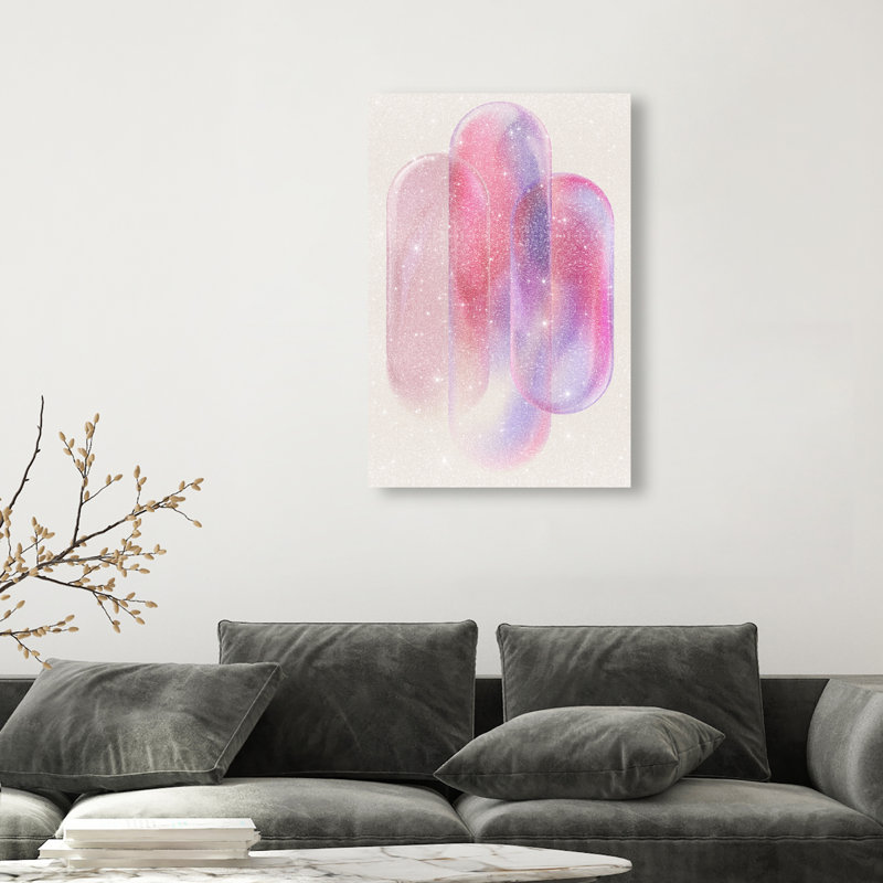 Pink Topaz Gradient Canvas Abstract Print by Oliver Gal, Black Frame, 10 x 15, 45"H x 30"W, Gallery Wrapped