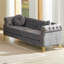 Ensemble de canapé de salon et causeuse en velours Chesterfield-632706868-632706877