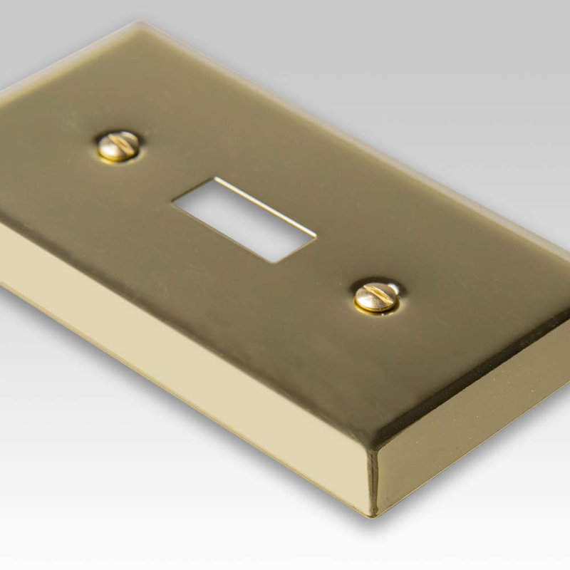 Amerelle Century Polished Brass 1 gang Metal Decorator Wall Plate 1 pk