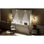 Grand lit blanc avec bureau, lumières et ports à DEL, solution peu encombrante, fonction de rebond, lumières de charge pour matériaux de qualité, lit mural, mécanisme à double piston,