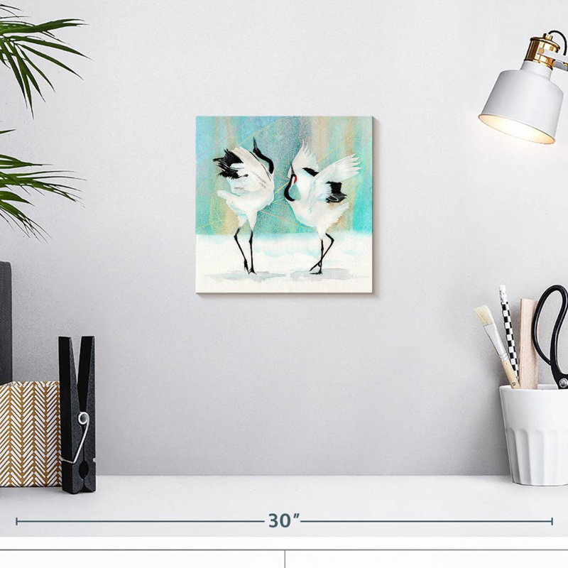 Brampt Dancing Japanese Cranes, 10" H x 10" W