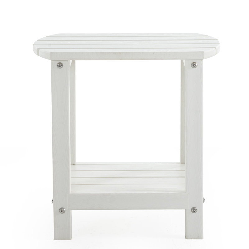 Adirondack Outdoor HDPE Patio Side Table–Weather-Resistant Poly Lumber End Table for Deck, Garden, or Poolside, Blue