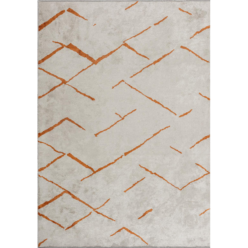 Bernat Abstract Hand Loom Indoor / Outdoor Area Rug, Rectangle 6'7" x 9'10"