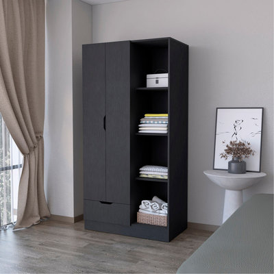 Armoire, chambre à coucher, noir
