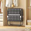 Extra-Long Twin Size Heavy-Duty Folding Rollaway Bed with Adjustable Headboard, Matte Black Metal Frame