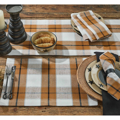  Conley Orange Plaid Table Runner 13" x 36"