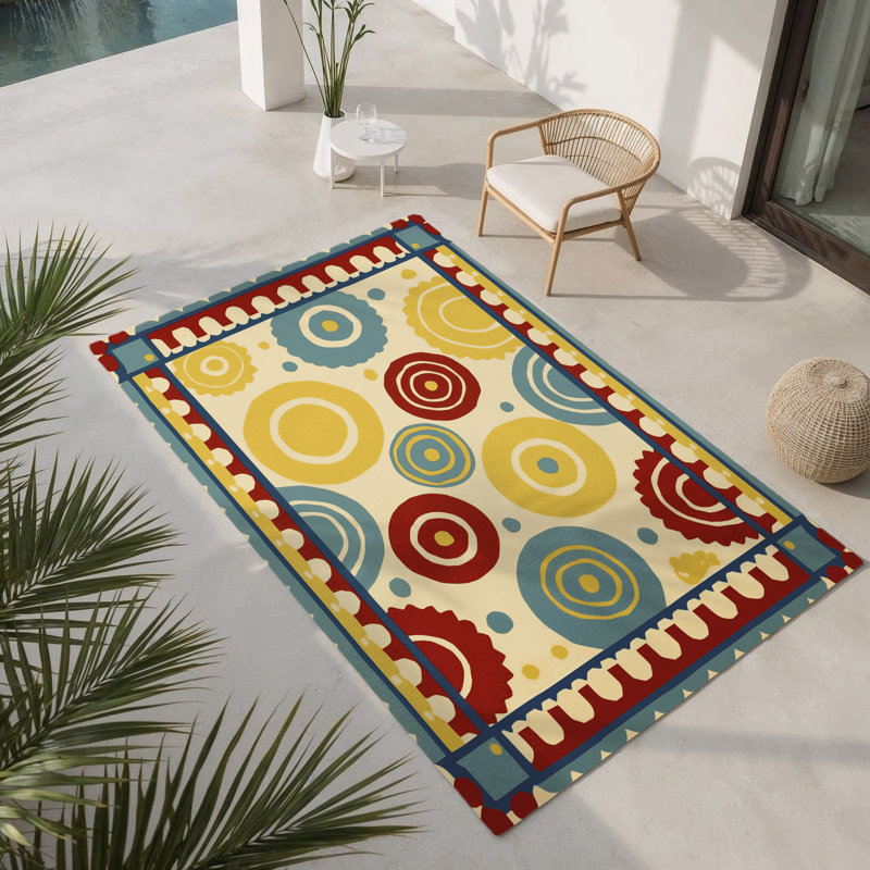 Flashy Curve Indoor And Outdoor Area Rug, Rectangle 2' x 3'