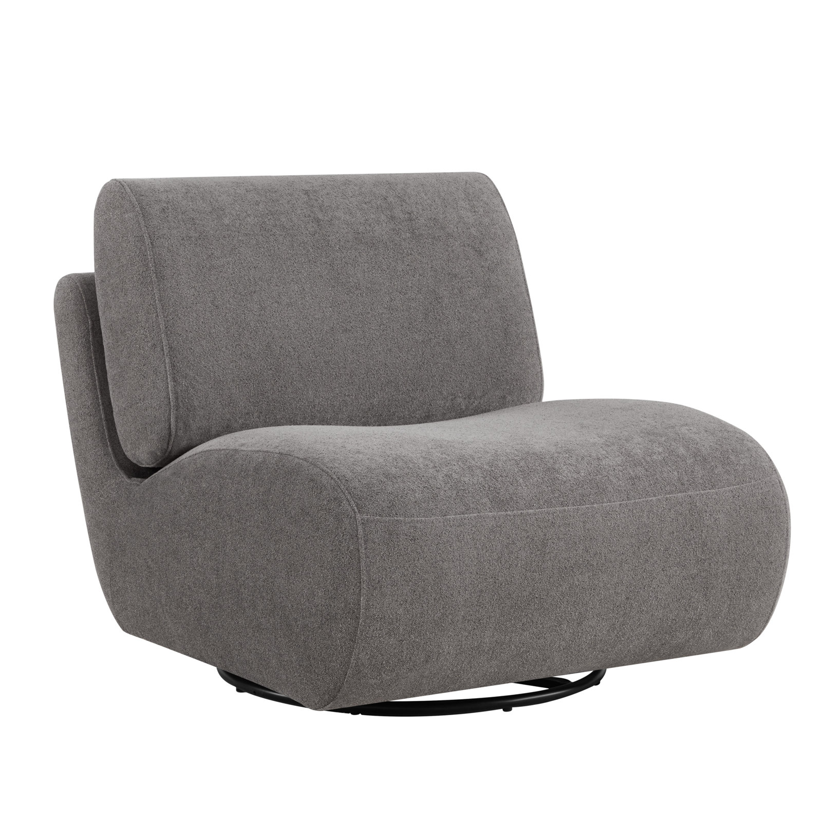 Nita Linen Swivel Lounge Chair, Elite Pewter