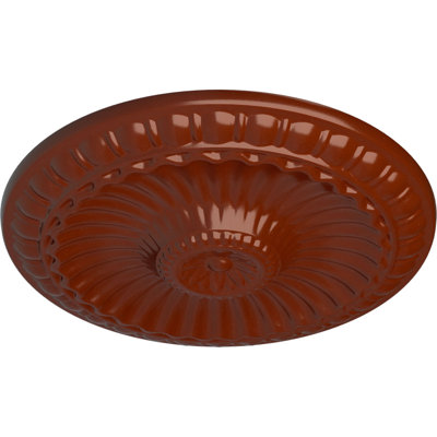 Endurathane Linus Ceiling Medallion, 11 1/4"OD x 1 1/8"P, Hand-Painted Firebrick Finish