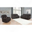 Causeuse coulissante brune avec console