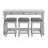 Gray Sofa Table With Three Stools