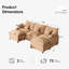 Canapé modulaire 108 po, canapé modulaire à assise profonde avec repose-pieds Cloud, canapé rembourré en chenille pour salon et appartement blanc mat-2001255466-2001255467