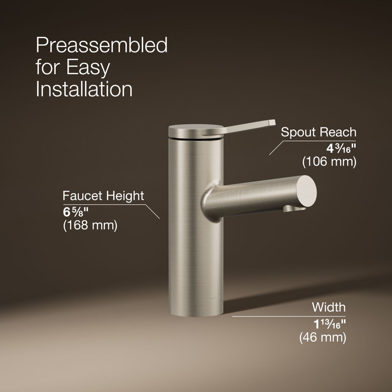 Elate Single-Handle Bathroom Sink Faucet, 1.2 Gpm, Brushed Nickel