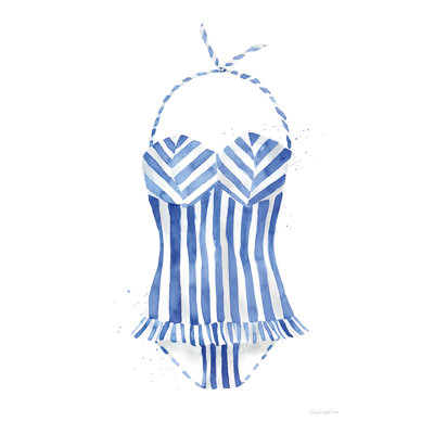 " Vintage Swimwear I " by Mercedes Lopez Charro Painting Print