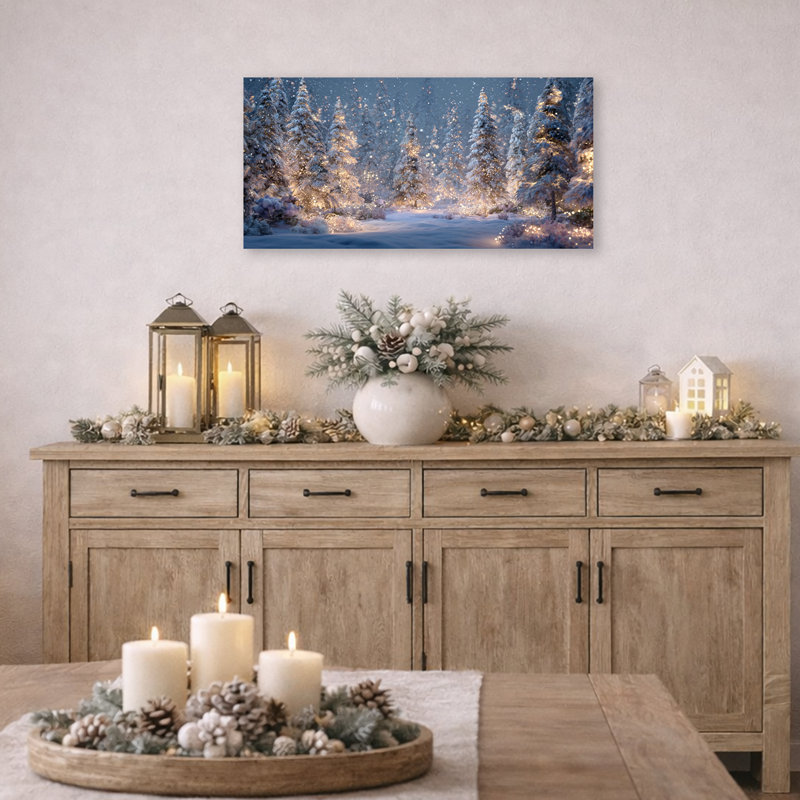 «Enchanted Winter Lights», art mural sur toile, H 20 po x l 40 po