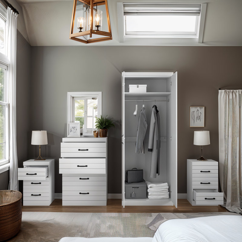 17 Stories 4 Piece Bedroom Set, White