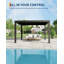 Pergola à persiennes avec structure entièrement en aluminium, toit à persiennes réglable, 10 pi x 12 pi, système de drainage intégré, patio extérieur moderne et pavillon de jardin