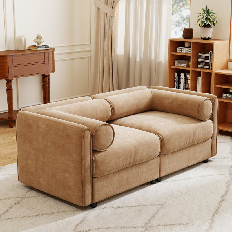 Stylish Camel  Chenille Sofa