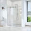 Porte de douche coulissante simple sans cadre avec verre trempé de 8 mm, 304 rouleaux en acier inoxydable et double étanchéité
