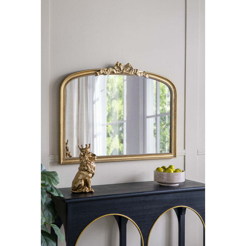 Baroque Style Gold Arch Mirror, 29.9" x 40.2"