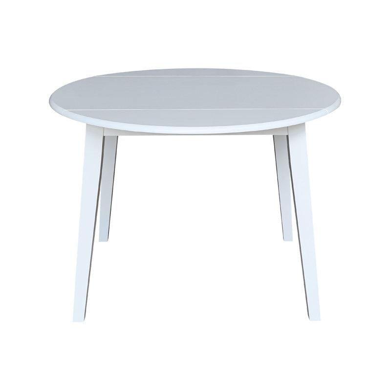 Franklinville Extendable Round Solid Wood Dining Table, White