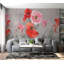 Papier peint floral - Prairie grise-2043374834