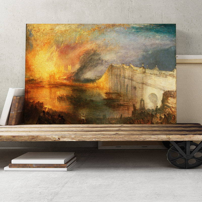 The Burning of the Houses of Commons by J.M.W. Turner - Wrapped Canvas, 40cm H x 60cm W