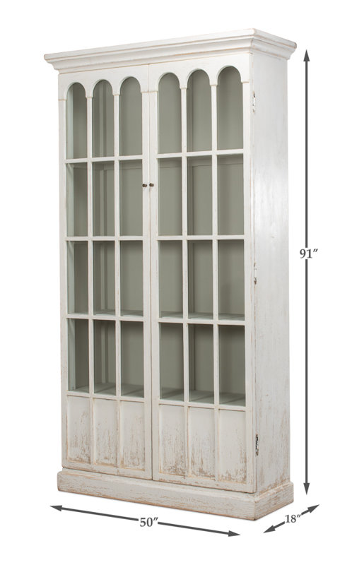 Glass China Cabinet, White