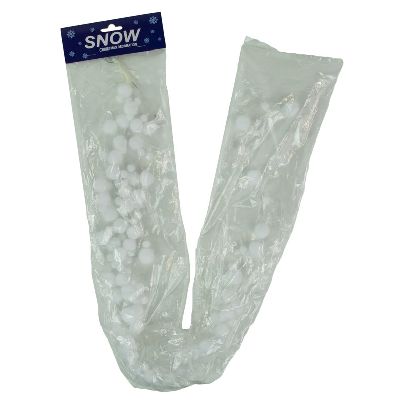 4' White Plush Snowball Christmas Garland