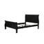 Lit traîneau Queen Size à panneaux en bois massif, fini noir, mobilier de chambre-229168622