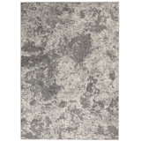 Abstract Area Rug in Gray